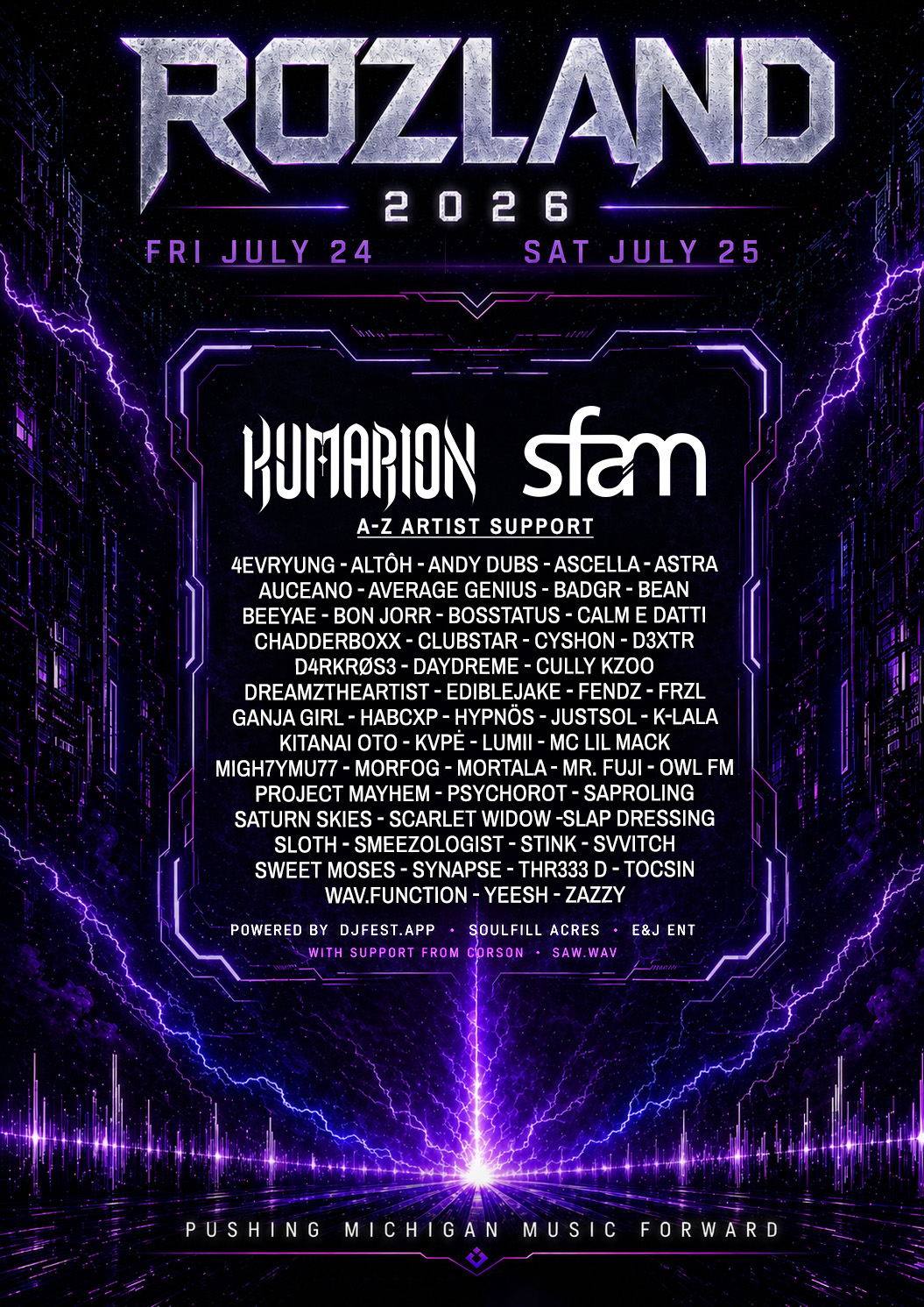 Rozland Festival 2026 lineup flyer