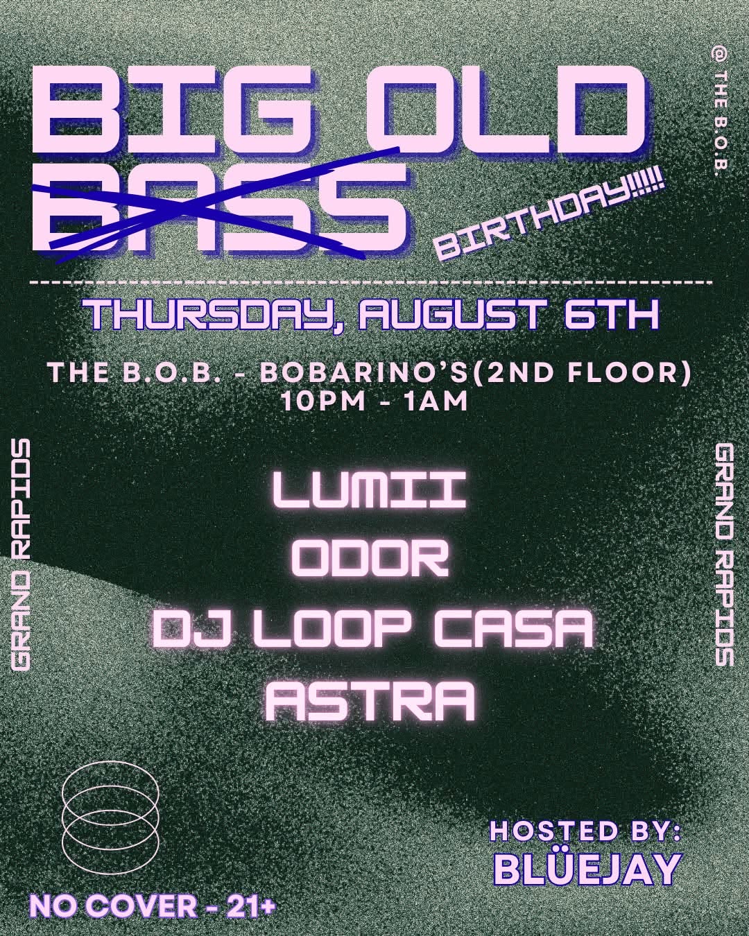 Big Old Bass flyer at The B.O.B. in Grand Rapids